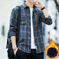 New Style Plaid Long Sleeved Shirt Men's Loose Fashion Casual Shirt