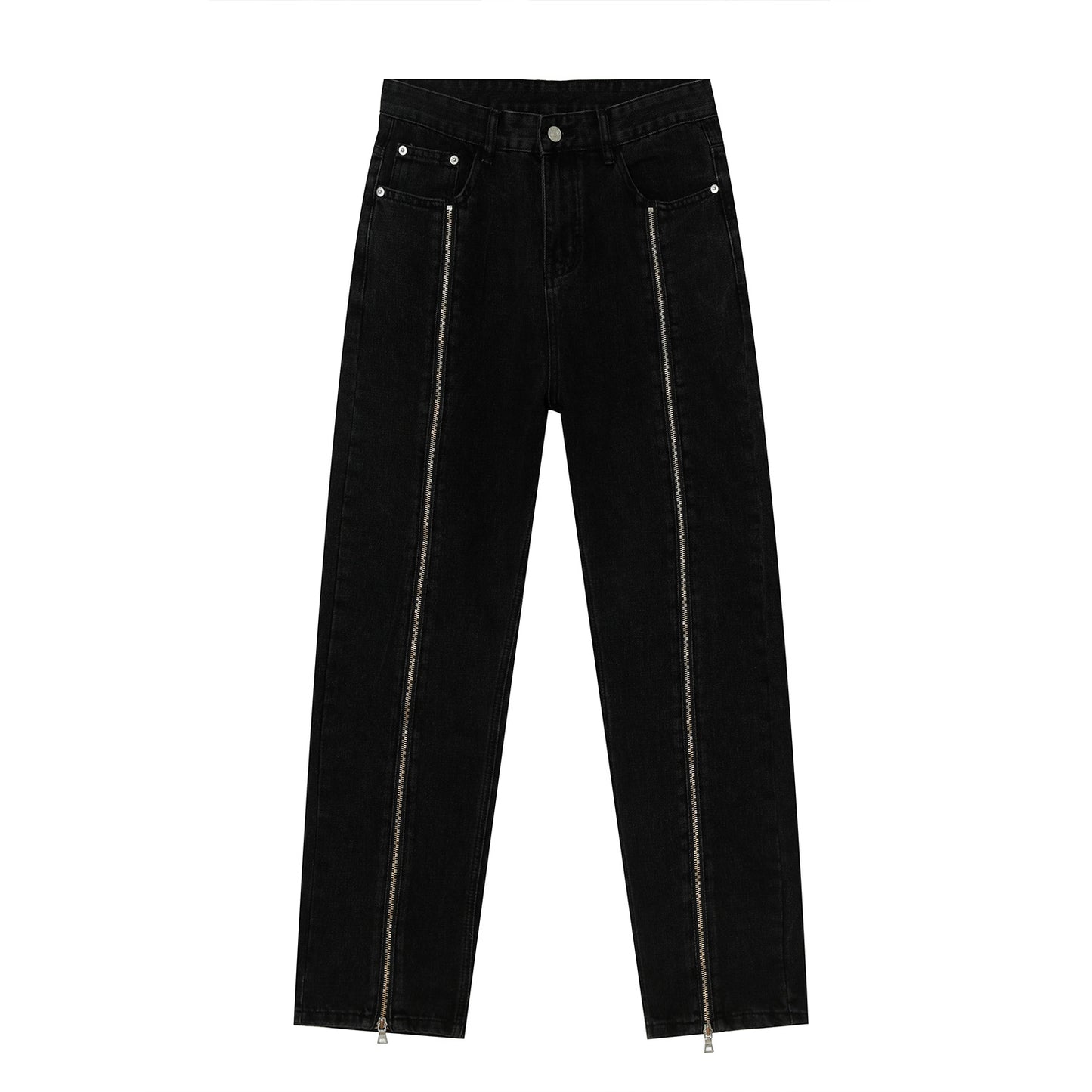 Korean Style Straight Zipper Design Jeans Men