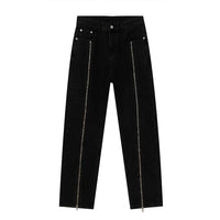 Korean Style Straight Zipper Design Jeans Men