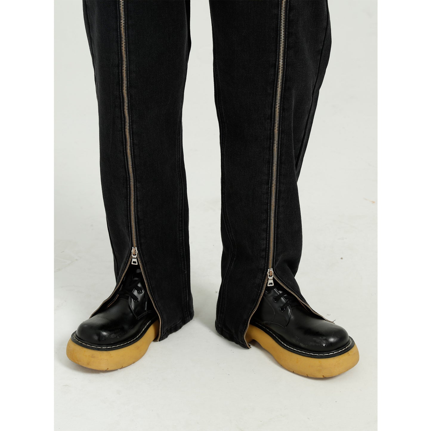 Korean Style Straight Zipper Design Jeans Men