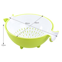 Multifunctional rotary drain basket plastic round double fruit basket washing basket