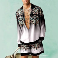 3D Digital Printing Short Sleeve Shirt Shorts Casual Suit