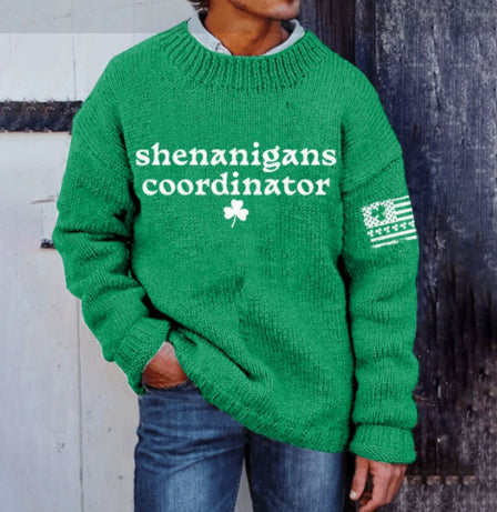 Coarse-needle Fabric 3D Digital-print Crewneck Hoodie For Men And Women With Striped Patchwork