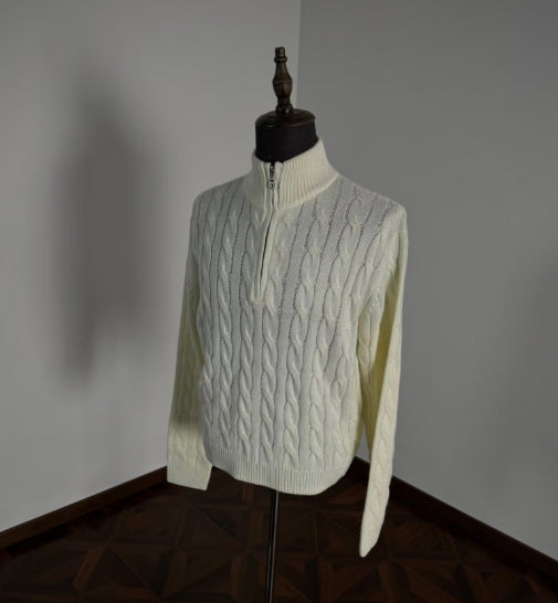 Mens Casual, Slightly High-neck Knit Sweater A Trendy Top