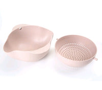 Kitchen Laundry Organizer Thickening Home Kitchen Plastic Rice Friut Bowl Washing Rice Sieve Basin Washing Basket