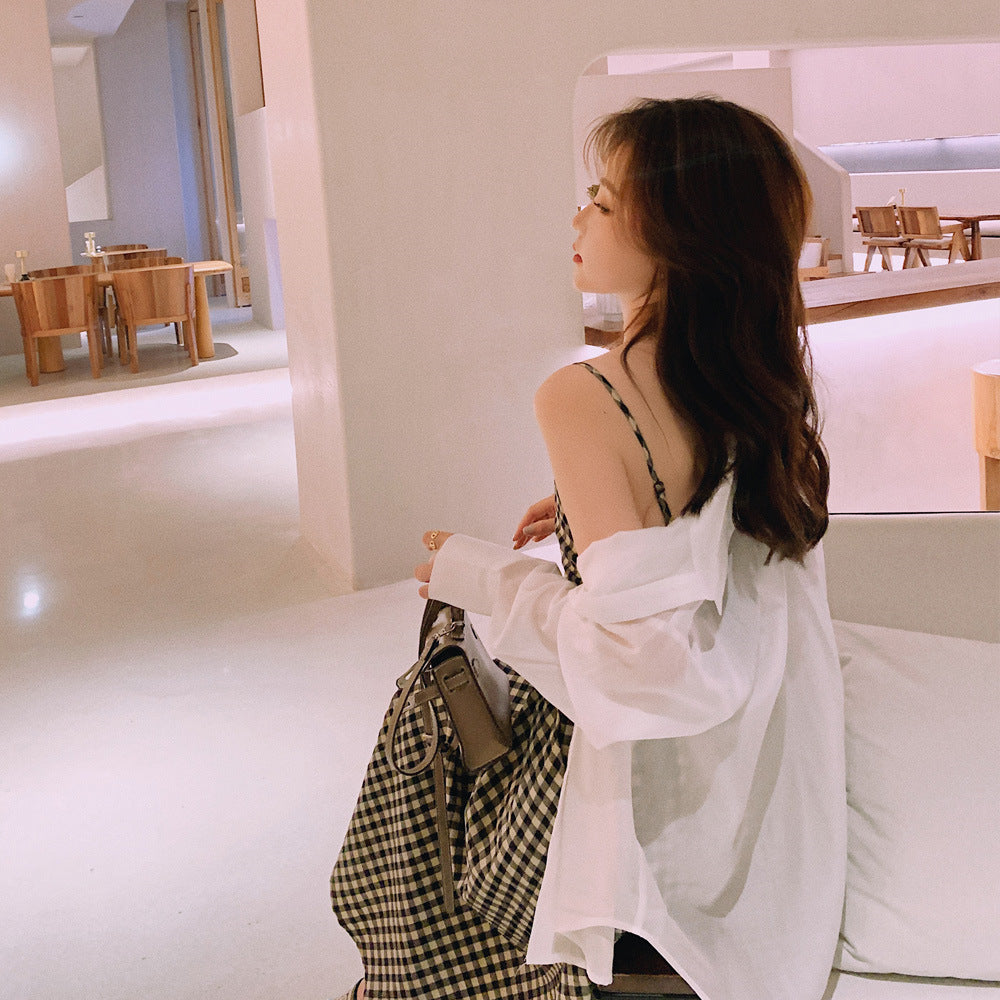 Long skirt + sun protection clothing