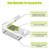 1Set 12 In 1 Vegetable Chopper With Container Kitchen Food Slicer Dicer Grater Peeler Egg Separator Hand Protector For Onion Salad Potato