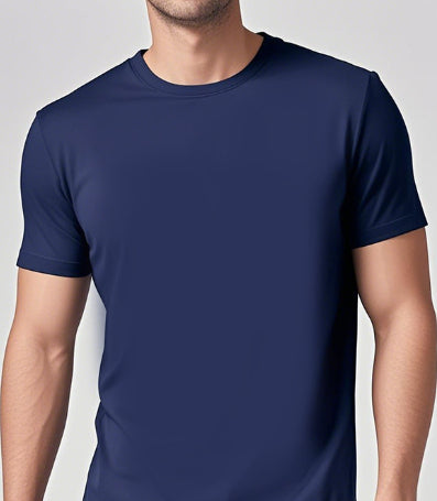 Solid-color Casual Short-sleeve Crew-neck T-shirt For Spring