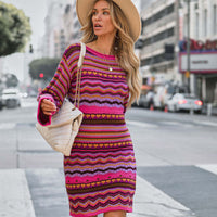 Women's Fashion Cutout Patchwork Knit Dress