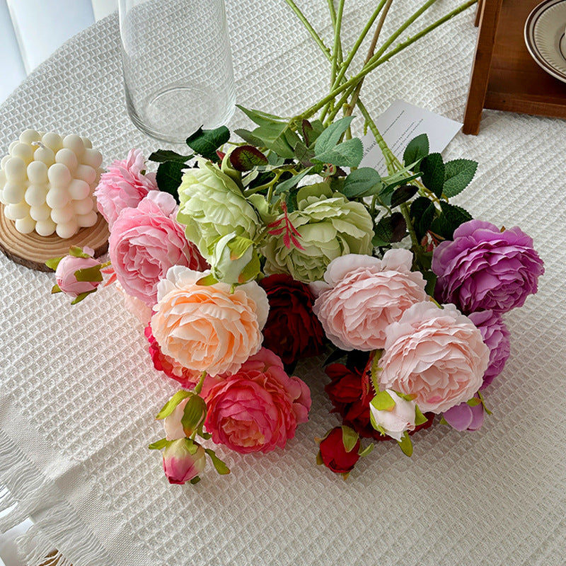 High Quality Peony Artificialfake Flower Decoration Rose Living Room