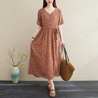 New Style Loose Western Style Floral Dress