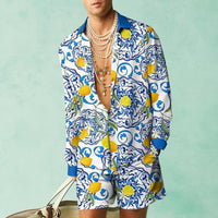 3D Digital Printing Short Sleeve Shirt Shorts Casual Suit