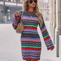 Women's Fashion Cutout Patchwork Knit Dress