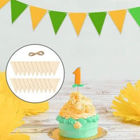 20pcs Wooden Triangular Flag Banners For Holiday Decoration Hanging