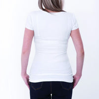White Bottoming Shirt Top Western Style Loose Letter Style