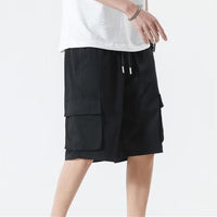 Japanese-style High-street Functional Workwear Shorts For Men