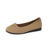 Round Toe Flats Shoes Casual Comfortable Soft Slip On Knit Mesh Shoes For Women