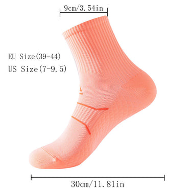 7 Pairs For Men Compression Running Hiking Socks Crew Athletic  Anti Blister Cushioned Anti-odor And Breathable For Running Hiking Cycling Fitness