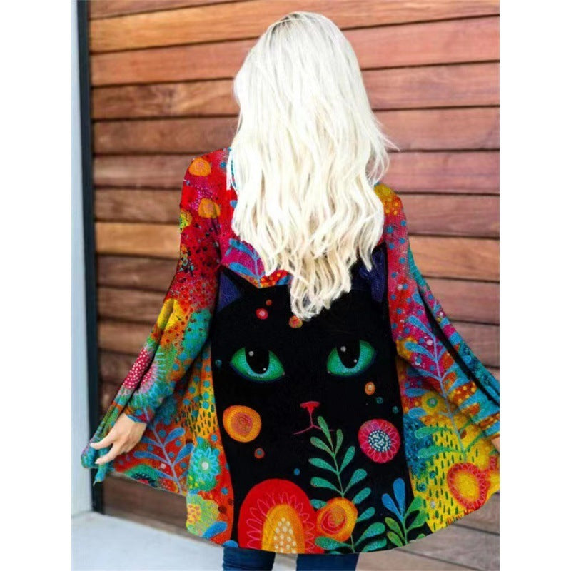 Women's Clothing Printed Trench Coat