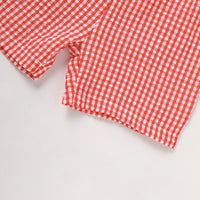 Toddler Baby Boy Back To School Outfit Summer Applique T-Shirt & Red Gingham Shorts Set