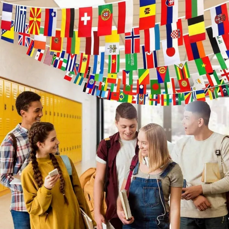 Countries String Flag International Bunting Banners World Flag Banner Decoration For Festivals Sports Clubs Bars Celebrations Party Decorations Mother's Day Graduation