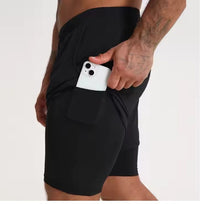 Gym Clothing Men Quick Dry 2 In 1 Gym Shorts Men Polyester Spandex Breathable Shorts Men Liner Running Fitness Shorts