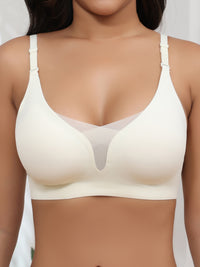 3PCS EssElegance Wire-free Adjustable Seamless Bra For Women - Breathable Sheer Mesh Daily Comfort, Non-Slip Straps & Back Smoothing, All-Season Lightweight Bralette