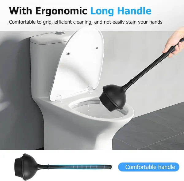 2 In 1 Toilet Plunger And Brush Set, Extended Handle Plunger, Toilet Brush Plunger Set, Bathroom Cleaning Tools, Toilet Brush Plunger Combination, Cleaning Brush, Bathroom Cleaning Supplies (black)