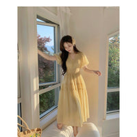 Retro Gentle Style Slimming V-neckline Fairy Vacation Style Dress