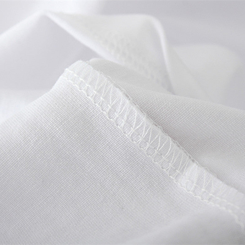 White Bottoming Shirt Top Western Style Loose Letter Style