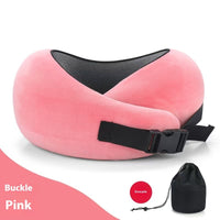 Soft Memory Foam Travel Neck Pillow U Shape Adjustable Support Comfortably Sleeping On Plane Car Office Noon Break