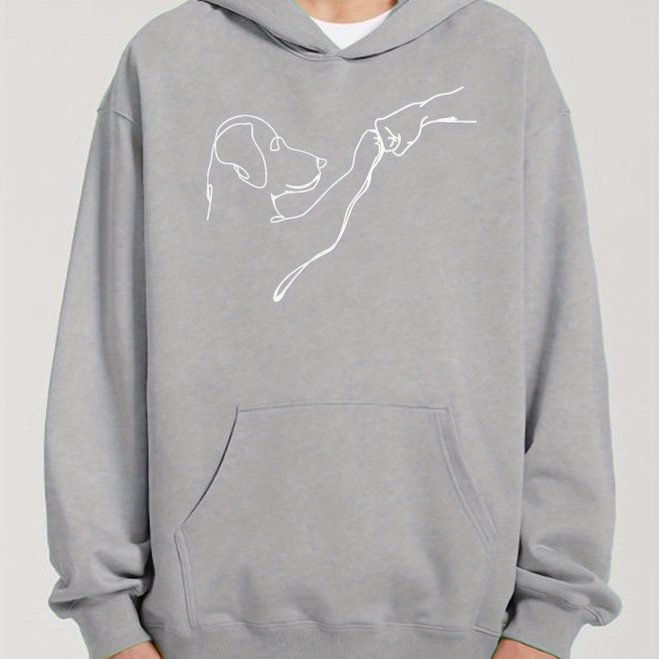 Dog And Man Printed Hoodie