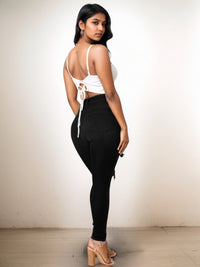 Versatile Women's High Waisted Elastic Ripped Tight Jeans, High-quality, Easy To Fit, Comfortable And Fashionable - Street Style Sexy Basic Jeans, Women's Jeans And Clothing