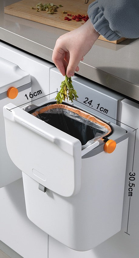 Wall-mounted Toilet Special Paper Basket Household Kitchen Waste Dry And Wet Trash Can