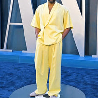 Fashion Personality Men Casual Polo Collar Suit