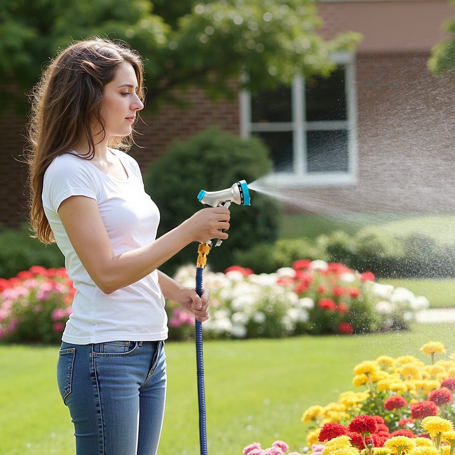 Hose Nozzle 10 Spray Patterns Garden Hose Nozzle Sprayer For Watering & Washing