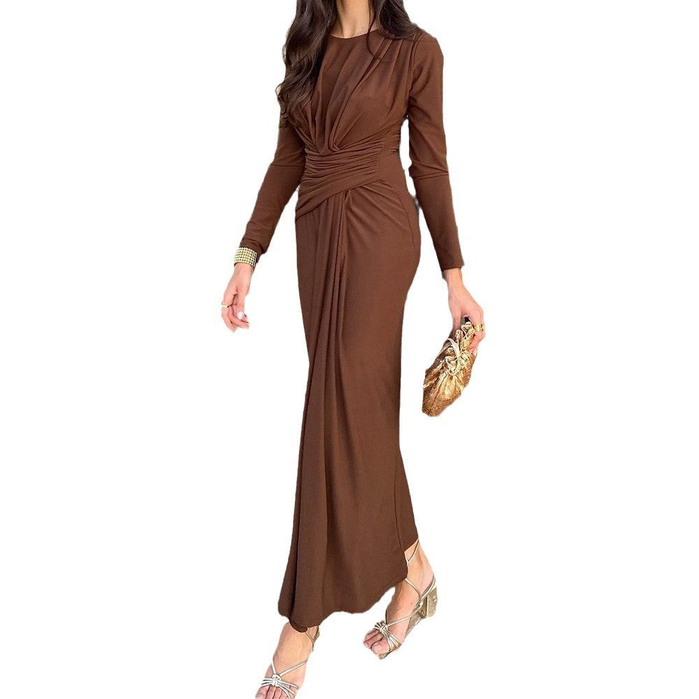 Clothing Long Elegant Pleated Dress