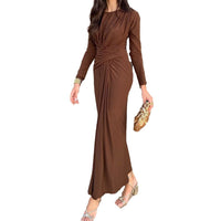 Clothing Long Elegant Pleated Dress