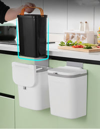 Wall-mounted Toilet Special Paper Basket Household Kitchen Waste Dry And Wet Trash Can