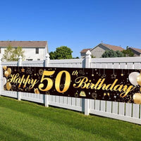 Black Gold Birthday Banners 50 Birthday Party