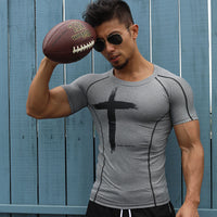 New Summer Casual Printing Tight-fitting Running Fitness Clothing For Men