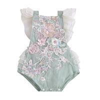 Female Child's Clothing Mesh Lace One-piece