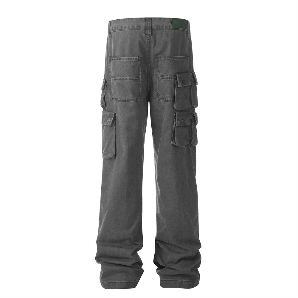 Mechanical Style Tactical Multi-pocket Jeans Men
