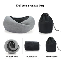 Soft Memory Foam Travel Neck Pillow U Shape Adjustable Support Comfortably Sleeping On Plane Car Office Noon Break