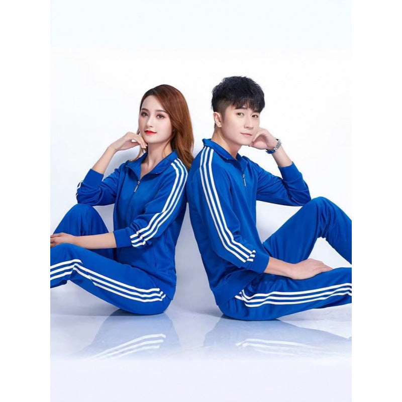 Navy Blue Long Sleeve Cardigan Suit Men's And Women's Spring And Autumn