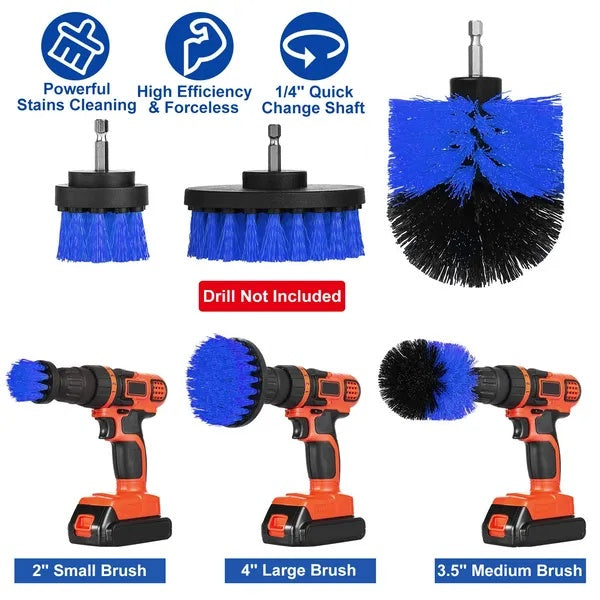 3Pcs Drill Brush Power Scrubber Cleaning Brush For Car