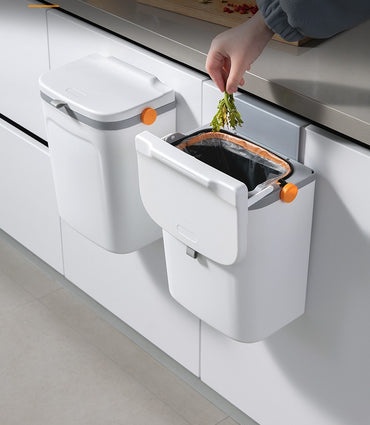 Wall-mounted Toilet Special Paper Basket Household Kitchen Waste Dry And Wet Trash Can