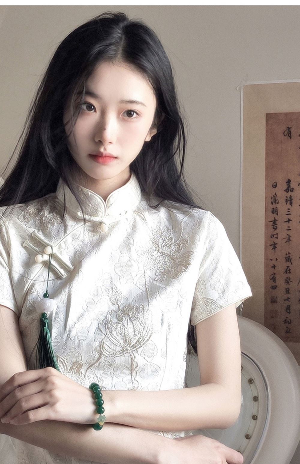 New Chinese Style National Style Retro White Improved Cheongsam