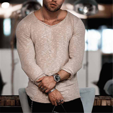 Summer Hot Style Slim T-shirt Men's Casual Long-Sleeved Shirt