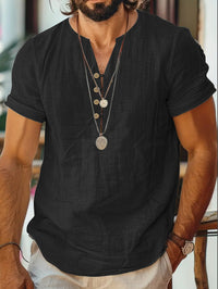 Mens Lightweight White Short-sleeve Top